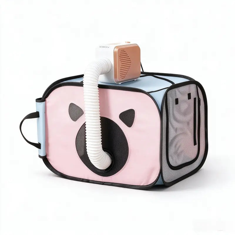 Foldable Pet Dryer Box Portable Dog Cat Drying Machine for Home Use Small Pet Grooming Dryer with Foldable Design Pet Bath Accessories Quiet Safe Indoor Use for Small Dogs Cats Kittens Puppies Car Cat Bed
