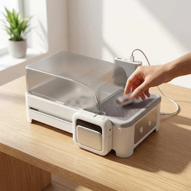 Automatic Pet Litter Box with Anti-Pinch Sensor