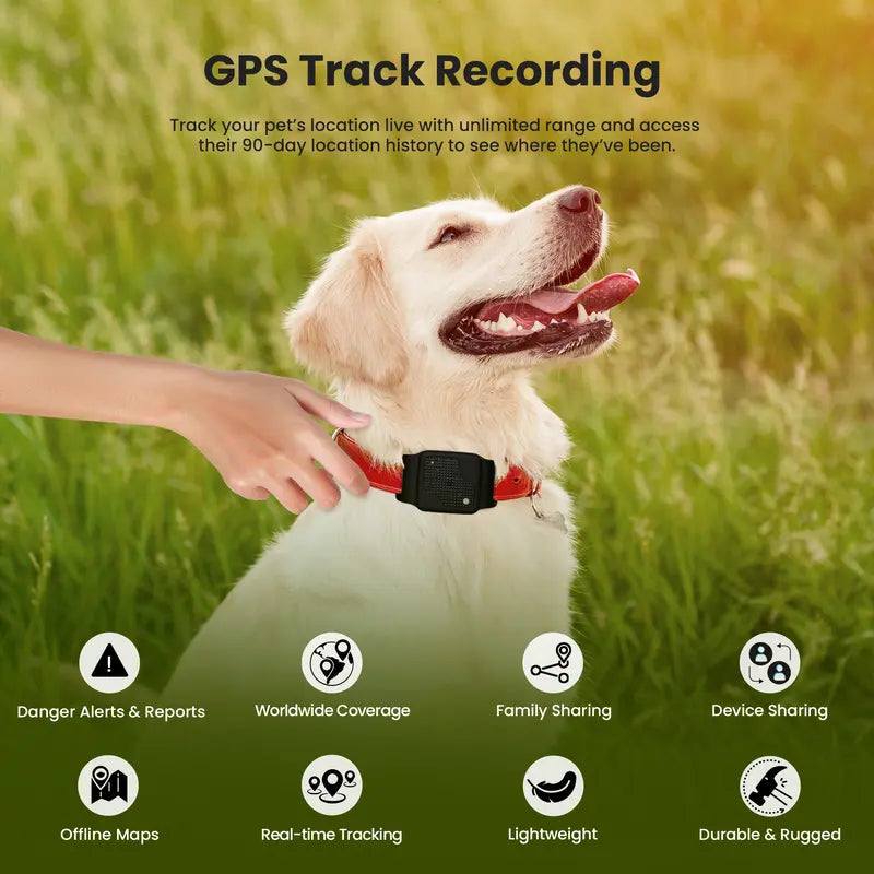 LaView TR7 GPS Tracker for Pets, Real-Time Tracking with Virtual Fence Alerts, Long-Lasting Battery, Easy Collar Mount