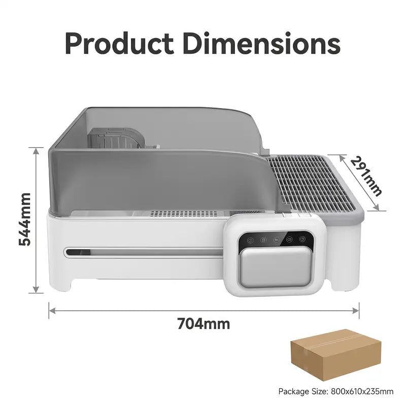 Automatic Pet Litter Box with Anti-Pinch Sensor