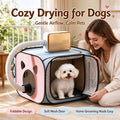 Foldable Pet Dryer Box Portable Dog Cat Drying Machine for Home Use Small Pet Grooming Dryer with Foldable Design Pet Bath Accessories Quiet Safe Indoor Use for Small Dogs Cats Kittens Puppies Car Cat Bed