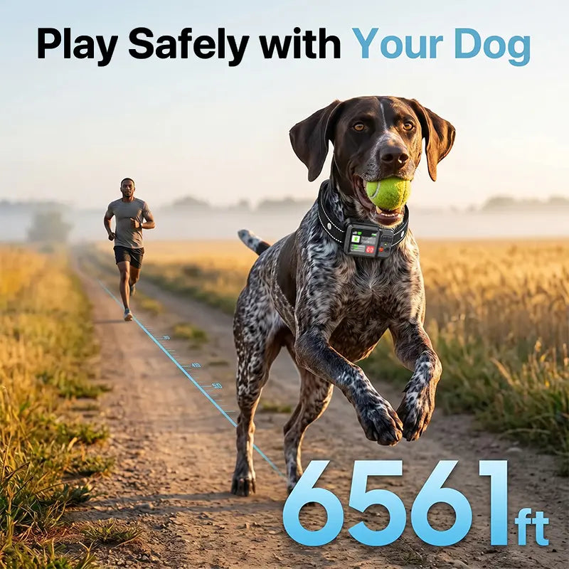 【NewYear2026】Dog GPS Containment Electric Fence - Outdoor Use Only (Indoor Satellite Signal Drift Disclaimer), Rechargeable Waterproof Nylon Titanium Training Collar with LED Screen, Adjustable Warning Strength, 33-999 yd Radius, Ideal for Beach & Parks,,