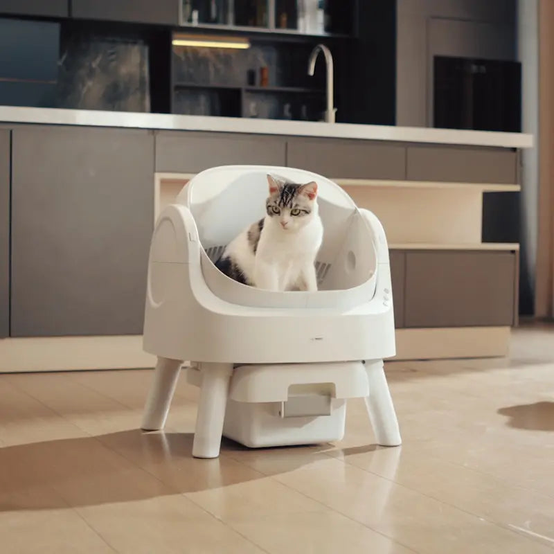 PetPivot AutoScooper Open-Top Automatic Self-Cleaning Cat Litter Box - Pull & Wrap, Odor-Free, Sealed Drawer Odor Traps, Up to 14 Days Scoop-Free, 6.5L/1.72Gal & 7L/1.85Gal Capacities, Limited-Time 80 Total Waste Bags (Extra 60 Included), Sohochic