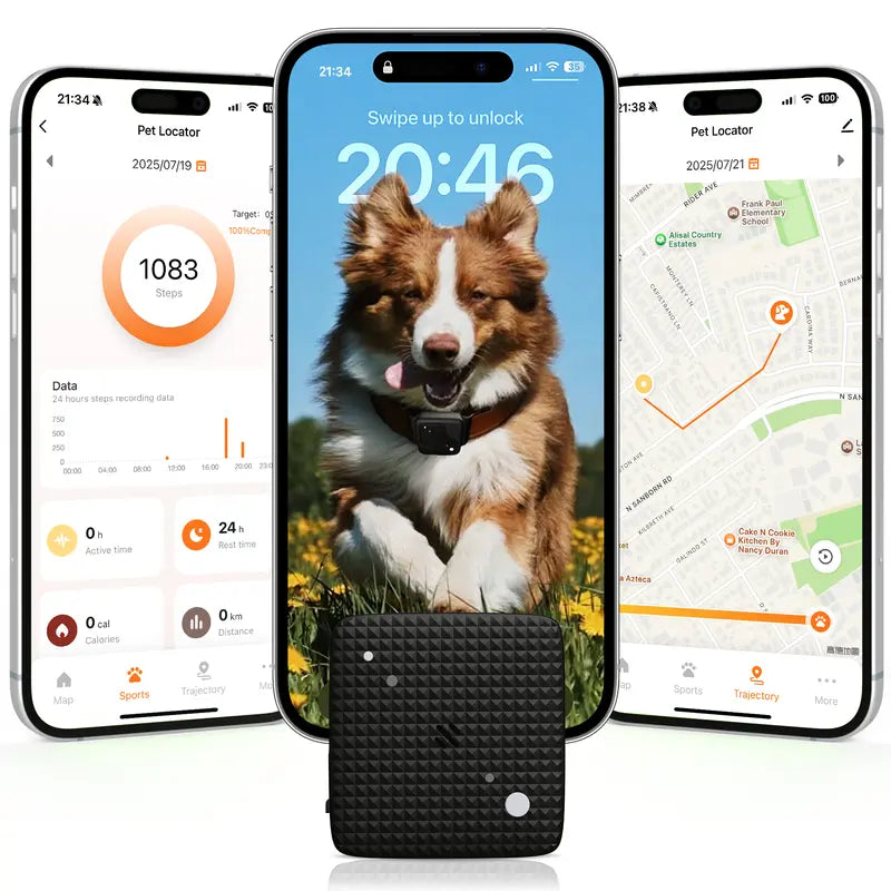 LaView TR7 GPS Tracker for Pets, Real-Time Tracking with Virtual Fence Alerts, Long-Lasting Battery, Easy Collar Mount