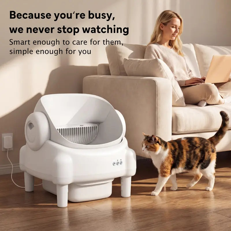 Premium Edition | TAYACICY Smart Self-Cleaning Litter Box for Multiple Cats | 10.5L Bin, Open-Top Design, Dual Safety Sensors, Cat Litterbox (Only Supports 2.4G WiFi),back to school