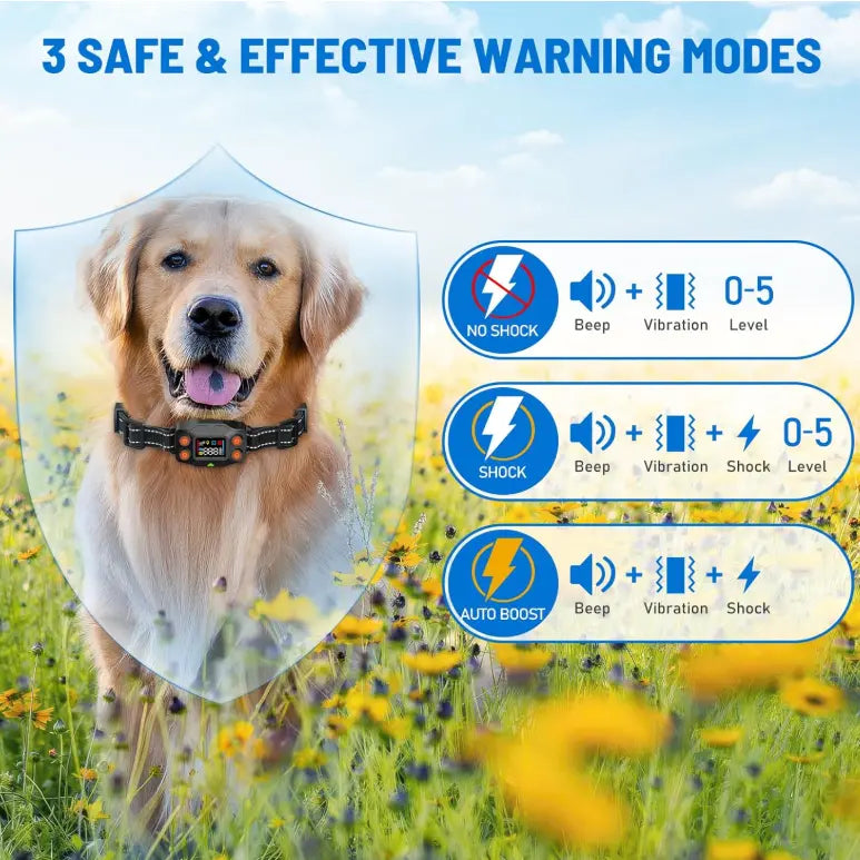 TQT GPS Wireless Dog Fence, 3 Warning Modes, Radius 25-999 Yards, IPX7 Waterproof Collar, Electric Fence for Dogs, Pet Containment System, Outdoor Use, for Dogs Over 16 Lbs