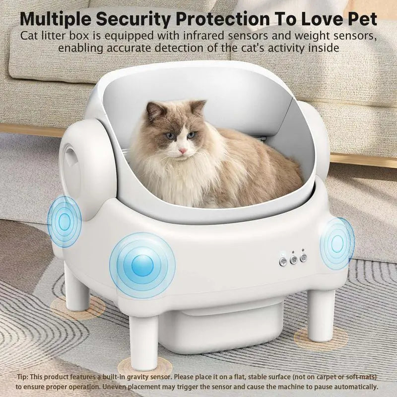 Premium Edition | TAYACICY Smart Self-Cleaning Litter Box for Multiple Cats | 10.5L Bin, Open-Top Design, Dual Safety Sensors, Cat Litterbox (Only Supports 2.4G WiFi),back to school