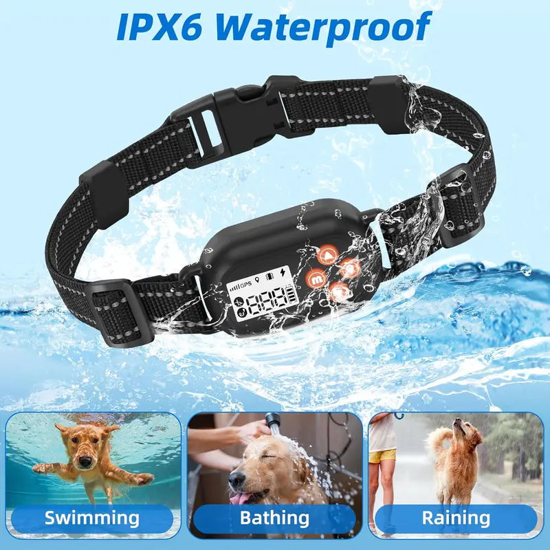 【BFCM】GPS Wireless Dog Fence, Pet Electric Containment System, IPX6 Waterproof/Rechargeable Collar, Beep/Vibration/Shock Correction Mode, for Dogs Over 20 Lbs