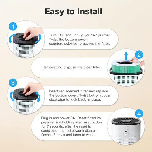 CHIVALZ 2-Pack Portable True HEPA Filter Air Purifiers - CARB, FCC Certified Home Air Cleaner with Aromatherapy, Timer, 24dB Quiet Sleep Mode, Pet/Smoke Unpleasant Smells Removal for Bedroom, Desk, Great Gift for Friends, Family