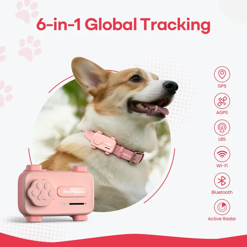 PetPhone for Dogs & Cats – 2-Way PetChat, AI-Powered Pet Sound Analysis & Activity Insights, GPS Tracker with Geofencing Alerts, Play Music, 37g Smart Pet Tracking Device, Gift for Pet Lovers