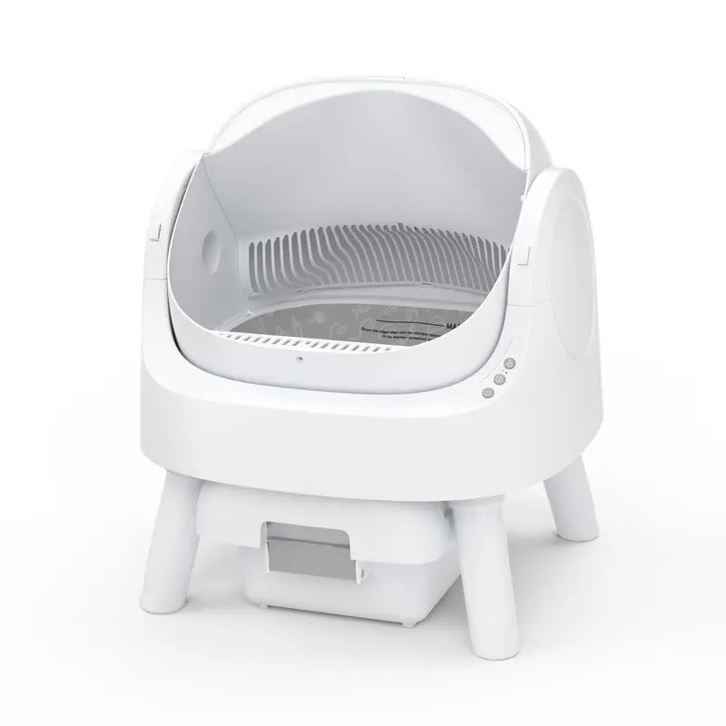 PetPivot AutoScooper Open-Top Automatic Self-Cleaning Cat Litter Box - Pull & Wrap, Odor-Free, Sealed Drawer Odor Traps, Up to 14 Days Scoop-Free, 6.5L/1.72Gal & 7L/1.85Gal Capacities, Limited-Time 80 Total Waste Bags (Extra 60 Included), Sohochic