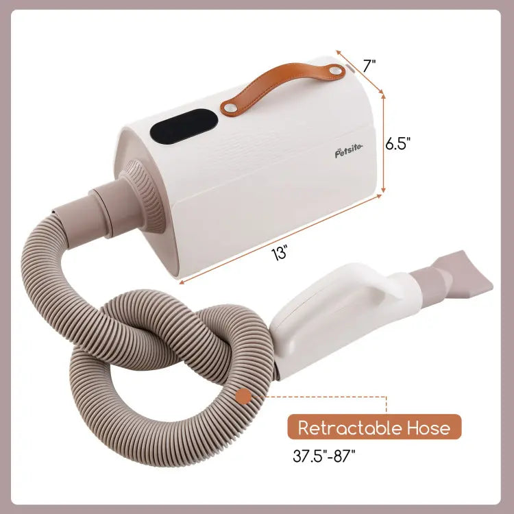 COSTWAY Dog Dryer, Dog Blow Dryer with Adjustable Speed, Airflow, and Temperature, Negative Ion Function, Overheat Protection, High Velocity Dog Hair Dryer for Pet Grooming with 4 Nozzles