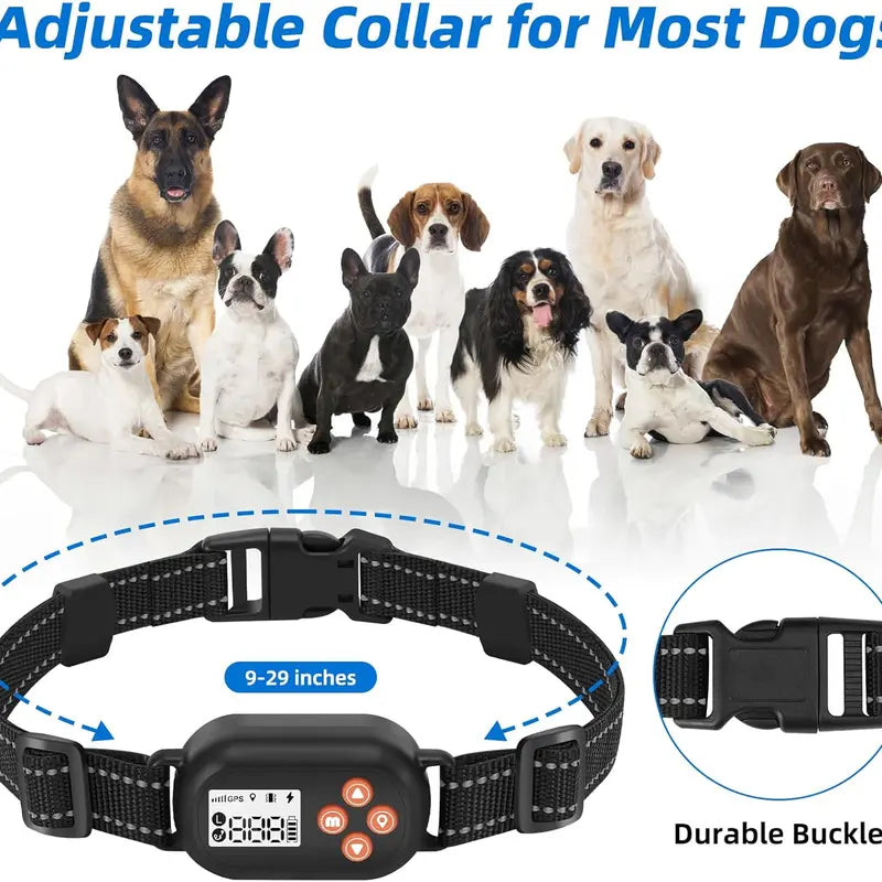 【BFCM】GPS Wireless Dog Fence, Pet Electric Containment System, IPX6 Waterproof/Rechargeable Collar, Beep/Vibration/Shock Correction Mode, for Dogs Over 20 Lbs
