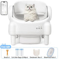 TAYACICY Automatic Cat Litter Box for Cats, Open-Top Self-Cleaning Litter Box with App Remote Control, 16.5" Wide Entry, Double-Layer Detect Dual Safety Tech, 10.5L Sealed Waste Bin, Cream White