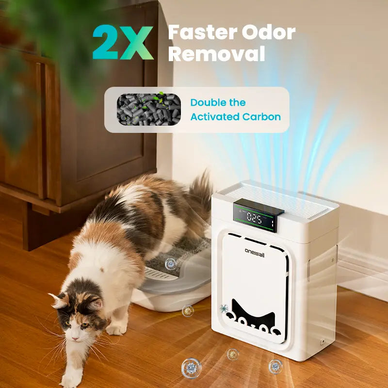 oneisall air purifiers for home pets, 3-in-1 Washable HEPA Filter, Dual-Sided Filter with 200g Activated Carbon, Pet-Friendly Design – Pet Lock, Allergen Relief & Odor Removal Dual-Side Air Intake Adsorbs Floating Hair