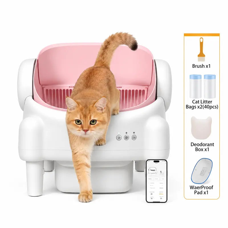 Premium Edition | TAYACICY Smart Self-Cleaning Litter Box for Multiple Cats | 10.5L Bin, Open-Top Design, Dual Safety Sensors, Cat Litterbox (Only Supports 2.4G WiFi),back to school